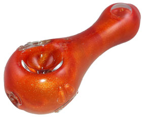 Candy Red Liquid Filled Glass Pipe