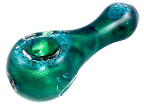 Forest Green Liquid Filled Glass Pipe