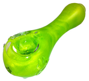 Lime Green Liquid filled glass pipe