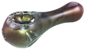 Silver Black Liquid filled glass pipe
