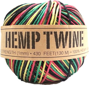 1mm 100% Hemp Rasta Twine - FREE SHIPPING!